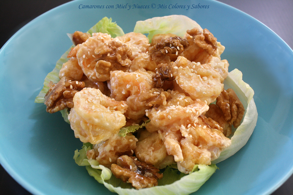 Camarones con Miel y Nueces
